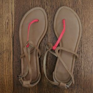 Victoria's Secret sandals with hot pink, size 8